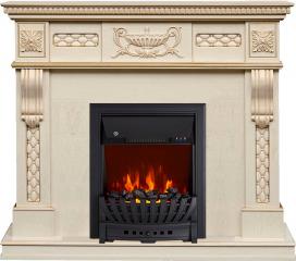 Электрокамин Royal Flame (портал Corsica слоновая кость с патиной, очаг Royal Flame Aspen Black) 