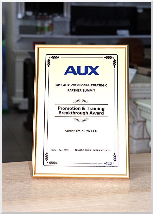 Памятный сертификат участия в международной конференции AUX в 2019 году