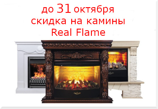 Акция на электрокамины Real Flame до 31 октября!