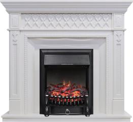 Электрокамин Royal Flame (портал Alexandria белый дуб, очаг Royal Flame Fobos FX Black) 