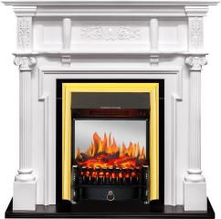 Электрокамин Royal Flame (портал Oxford белый, очаг Royal Flame Fobos FX M Brass) 