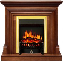 Электрокамин Royal Flame (портал Bradford орех, очаг Royal Flame Fobos FX Brass) 