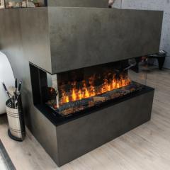 Трехсторонний электрокамин с обогревом BRITISH FIRES New Forest 1200 with Deluxe Real logs - 1200 мм 
