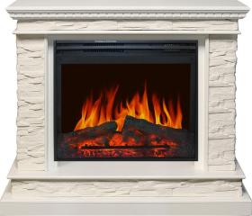 Электрокамин Royal Flame (портал Calgary белый, сланец белый, очаг Royal Flame Jupiter FX New) 