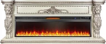  Электрический камин Royal Flame (портал Windsor 60 слоновая кость с темной патиной, очаг Royal Flame Vision 60 LED) 