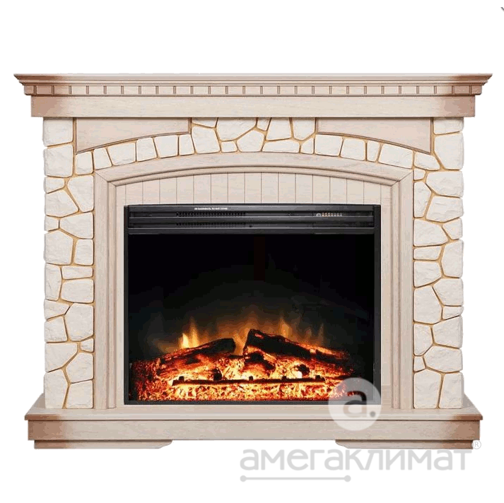 Электрокамин Royal Flame (портал Glasgow слоновая кость, очаг Jupiter FX New) 