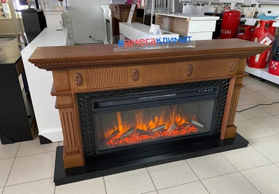 Электрокамин Royal Flame (портал Carlyle, орех с черным, очаг Royal Flame Vision 42 LOG LED) 