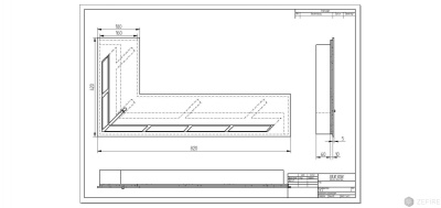 Встраиваемый биокамин Zefire угловой контейнер 800 