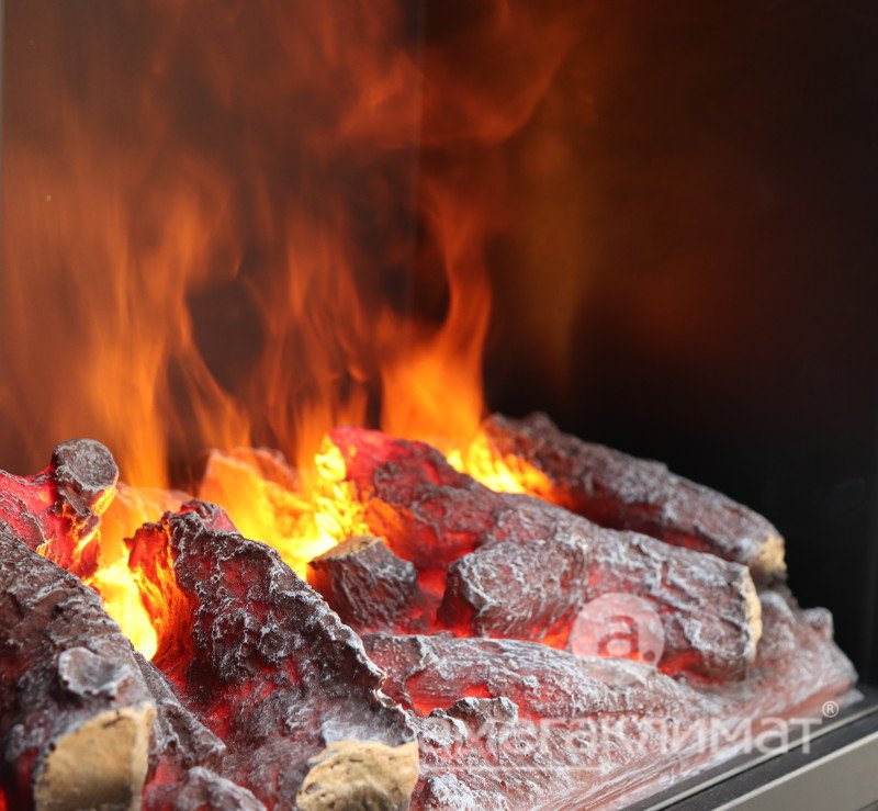 Электрокамин Comfort Flame (портал Брик темный дуб, очаг RealFlame 3D Olympic) 