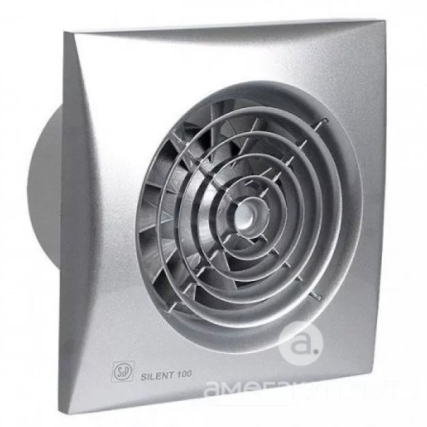 Вытяжной вентилятор Soler Palau SILENT-100 CZ серебро, c обратным клапаном 