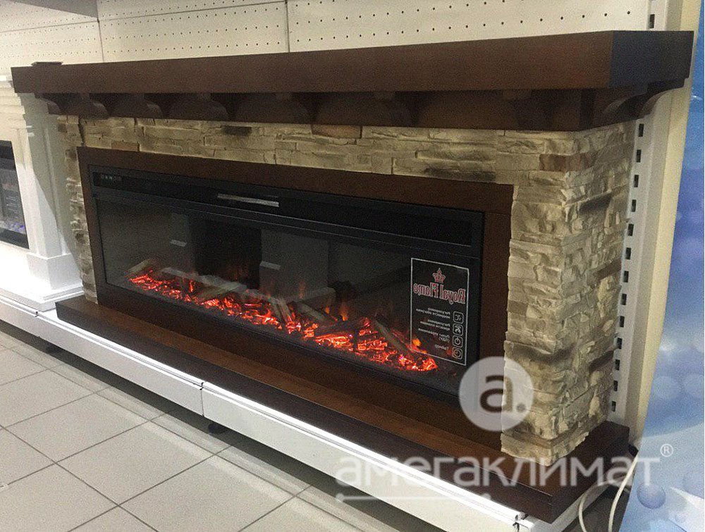 Электрокамин Royal Flame (портал Chalet 60 темный дуб, очаг Vision 60 LOG LED) 