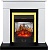 Электрокамин Royal Flame (портал Bergen белый с черным, очаг Majestic FX M Brass) 