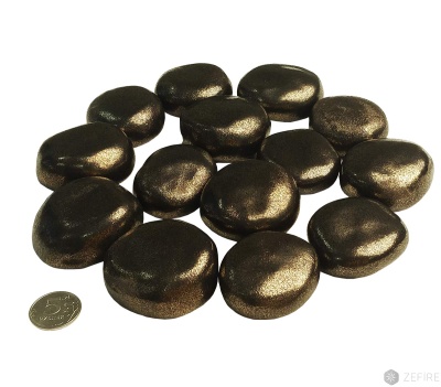 Декоративные керамические камни для биокамина Zefire золотые 14 шт. 