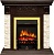 Электрокамин Royal Flame (портал Luxemburg темный дуб, сланец бежевый, очаг Royal Flame Fobos FX Brass) 