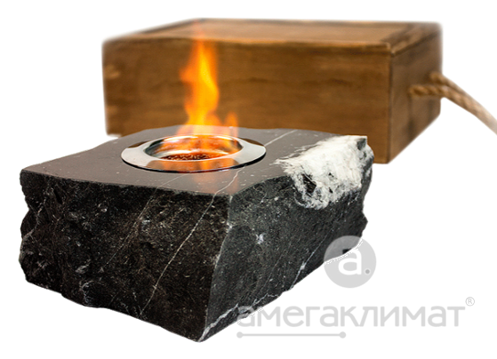 Биокамин подарочный Zefire Rock (черный мрамор) 