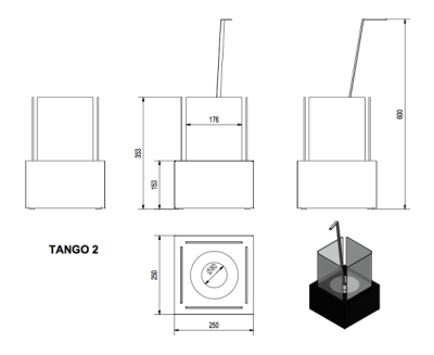 Биокамин Kratki Tango 2 (белый) 