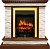 Электрокамин Royal Flame (портал Calgary дуб, сланец бежевый, очаг Royal Flame Fobos FX Brass) 