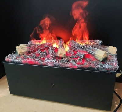 Электрокамин Comfort Flame Аляска (белый с чёрным), очаг RealFlame 3D Cassette 630M 