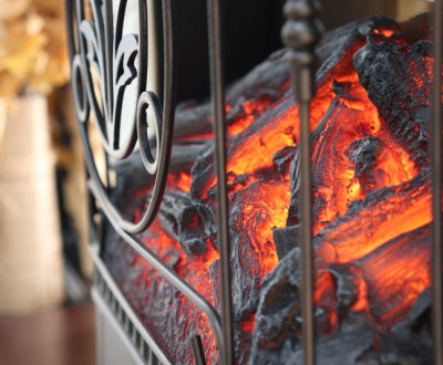 Электрокамин Royal Flame (портал Dublin арочный сланец бежевый цвет слоновая кость с патиной, очаг Royal Flame Majestic FX M Black) 