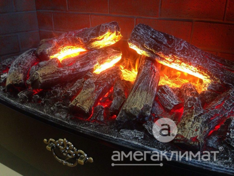 Электрокамин Real Flame (портал Milano белый дуб, 3d очаг Firestar 3D 25,5) 